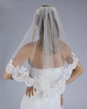 Mantilha Noiva Curta Tule Renda Sutache Denise Esposar