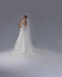 Mantilha Noiva Longa Tule Renda Chantilly Malu Esposar