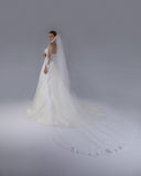 Mantilha Noiva Longa Tule Renda Chantilly Cristy Esposar