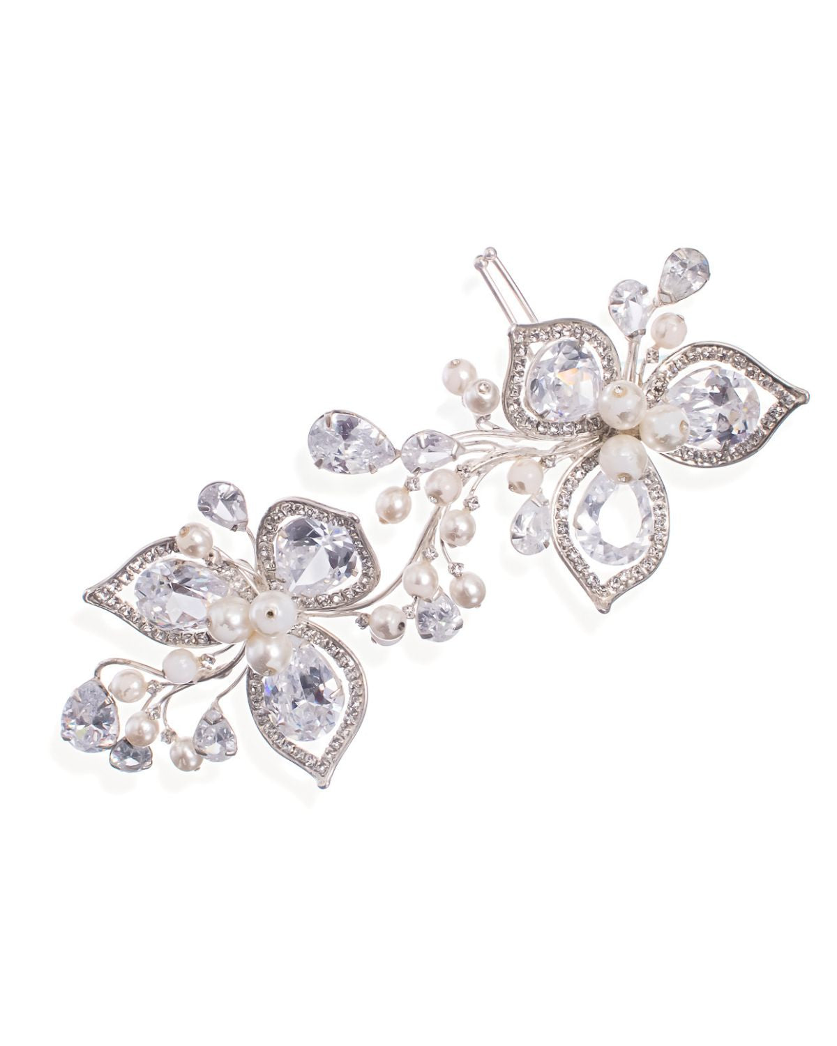 Pente Noiva Zircônias Pérolas Pedras Lionella Esposar