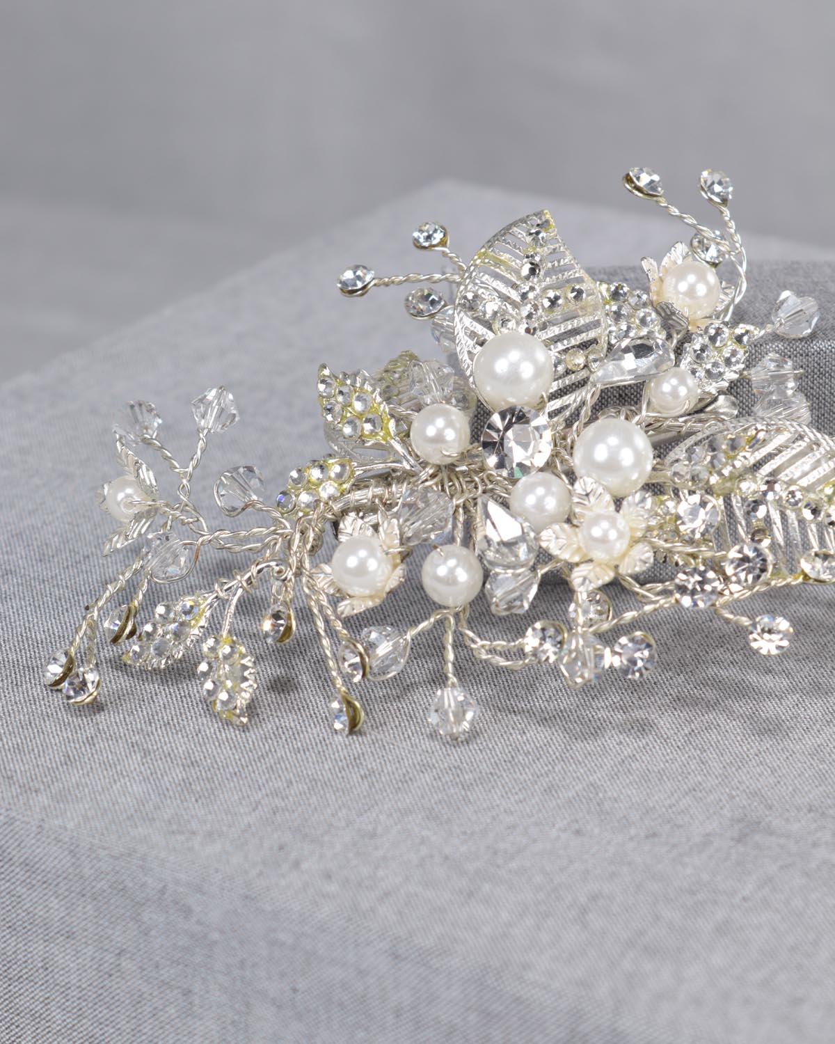 Pente de Noiva Banho de Prata Meggy Esposar