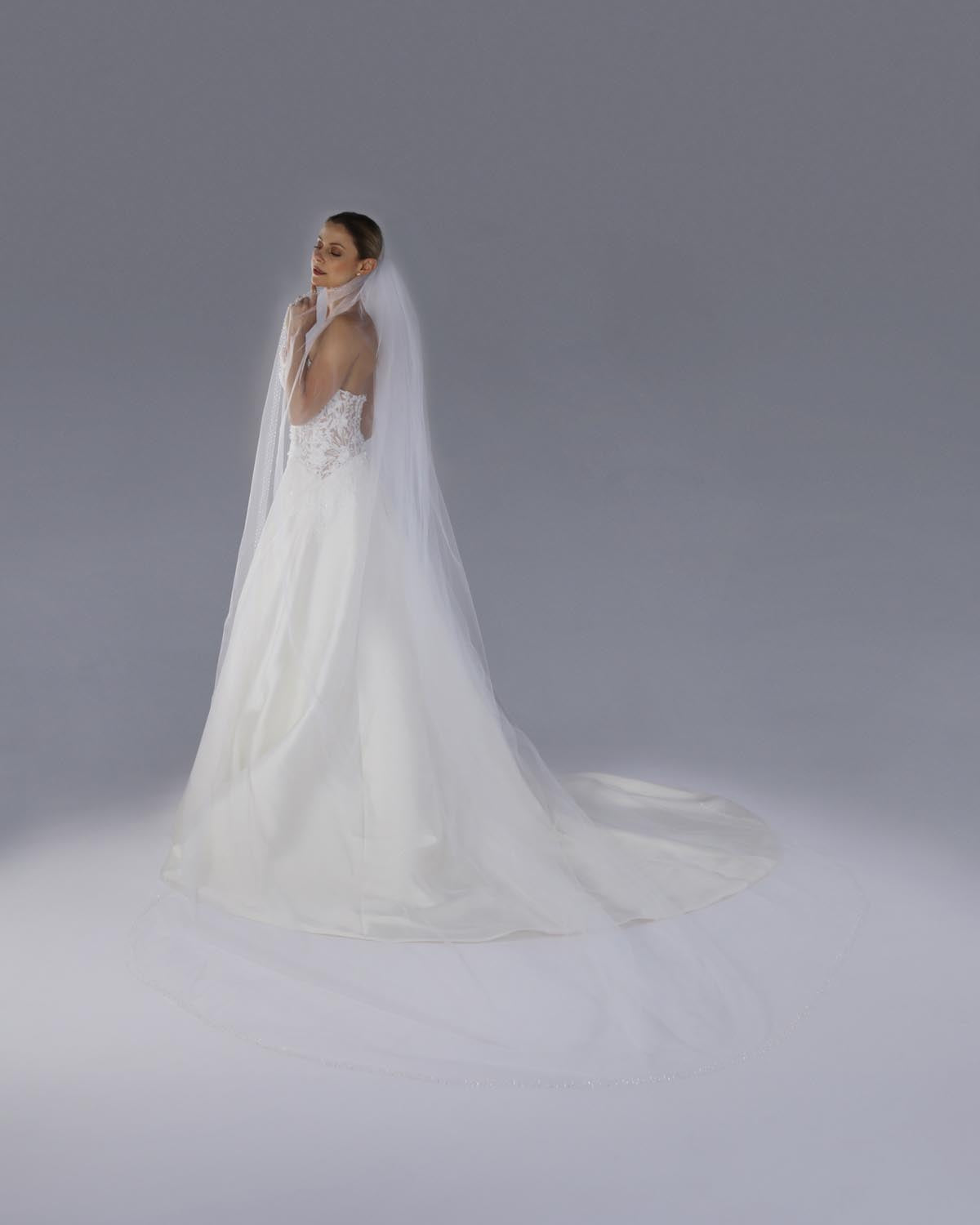 Véu Noiva Longo Tule Francês Magnífica Esposar