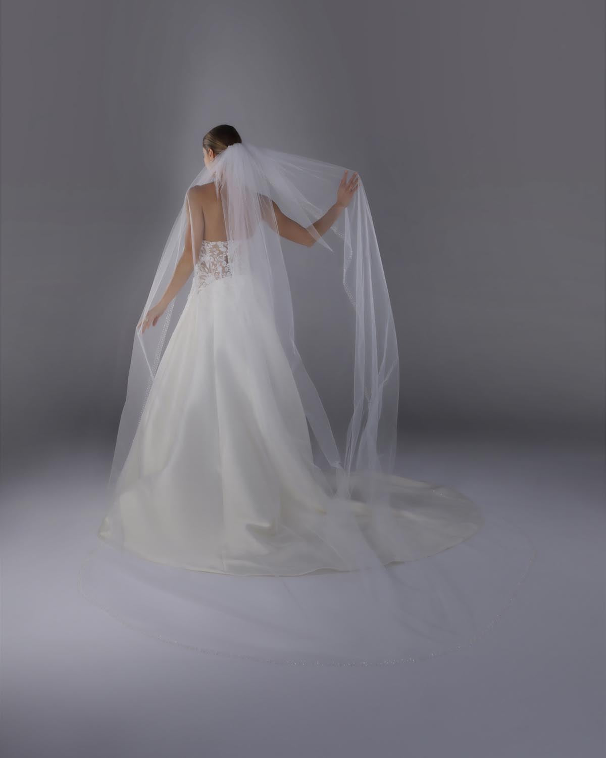 Véu Noiva Longo Tule Francês Magnífica Esposar