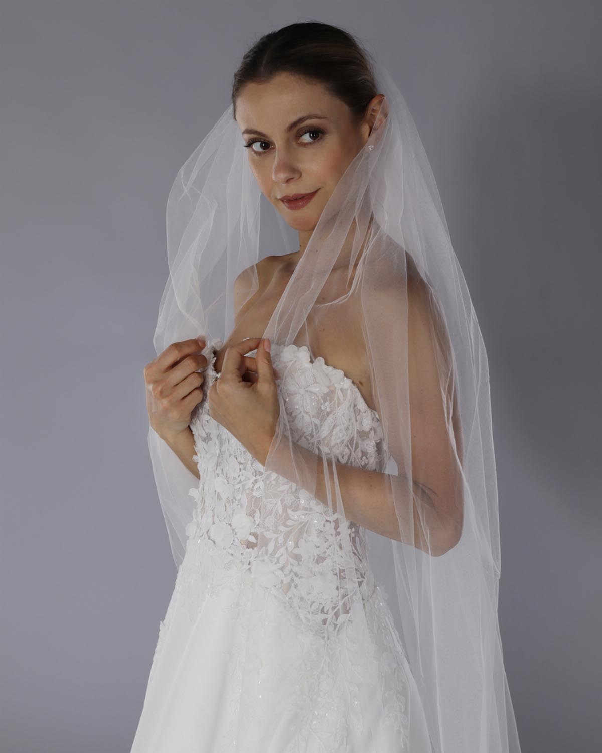 Véu Noiva Longo Tule Francês Magnífica Esposar