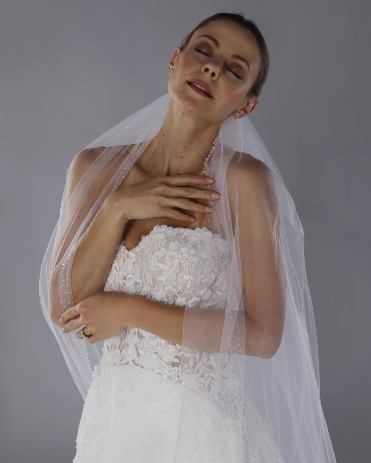 Véu Noiva Longo Tule Francês Magnífica Esposar