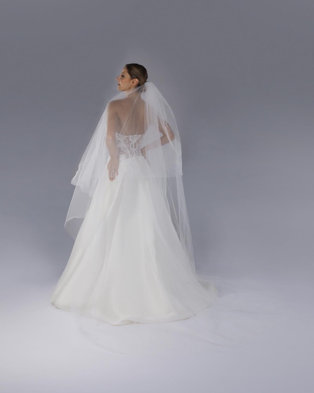 Véu Noiva Longo Tule Francês Maiza Esposar