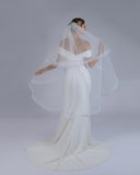 Véu Noiva Médio Tule Francês Camada Dupla Lu Esposar