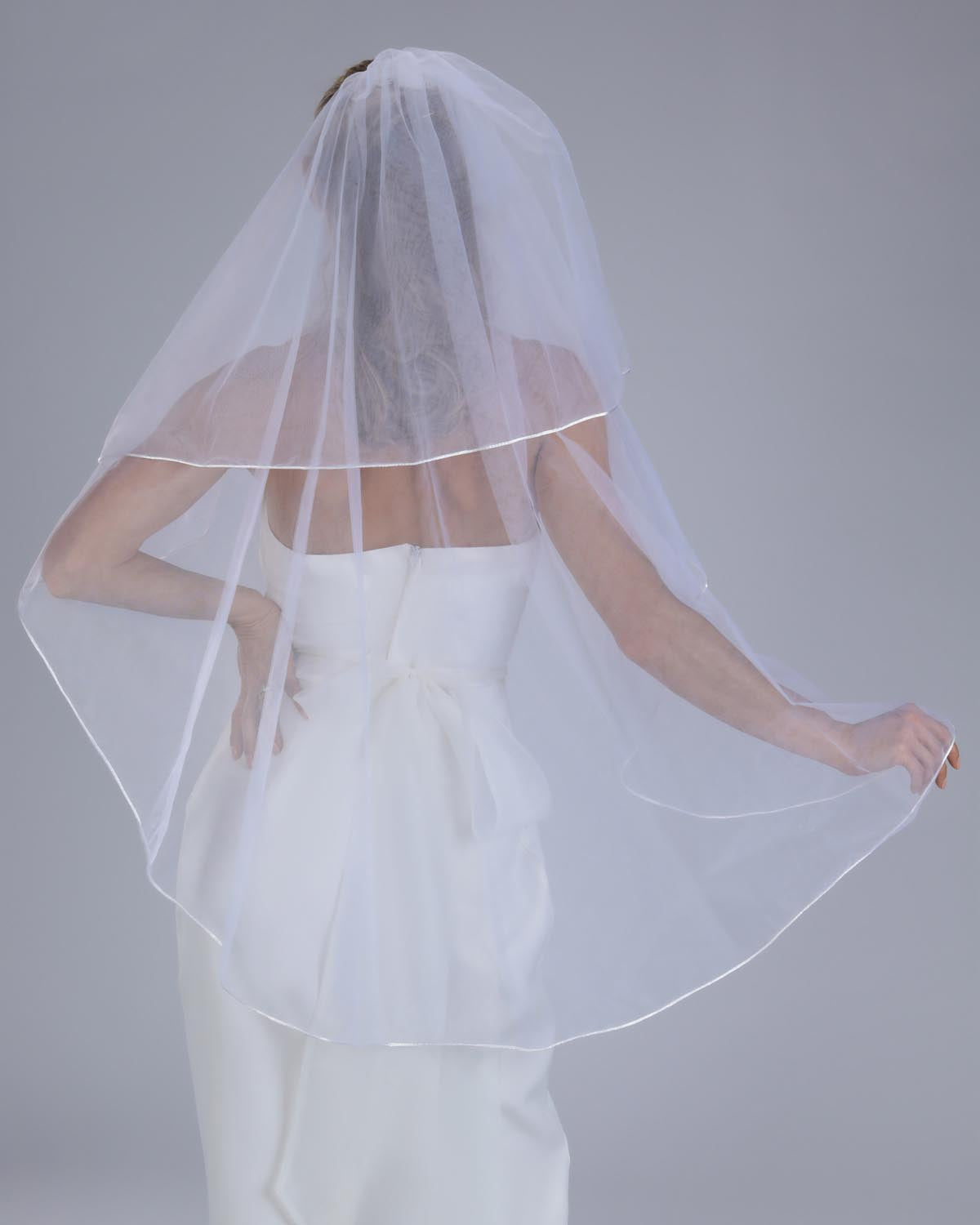 Véu Noiva Médio Tule Francês Off White Mabe Esposar