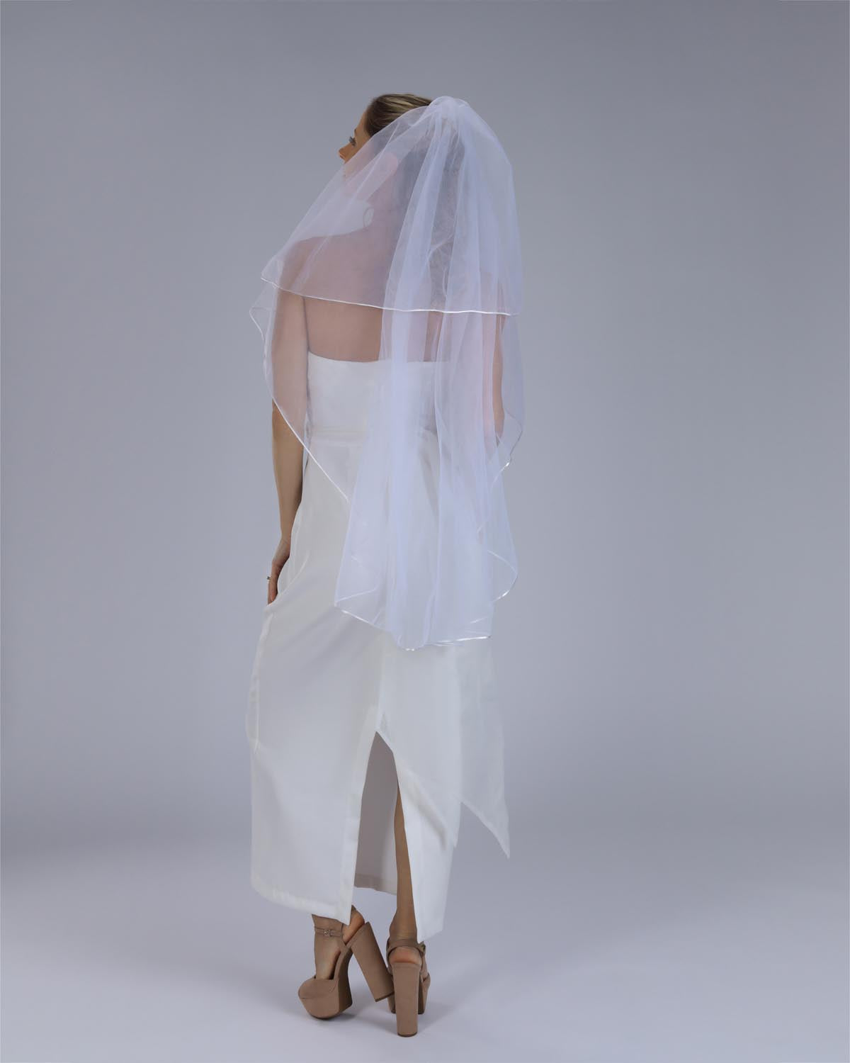 Véu Noiva Médio Tule Francês Off White Mabe Esposar