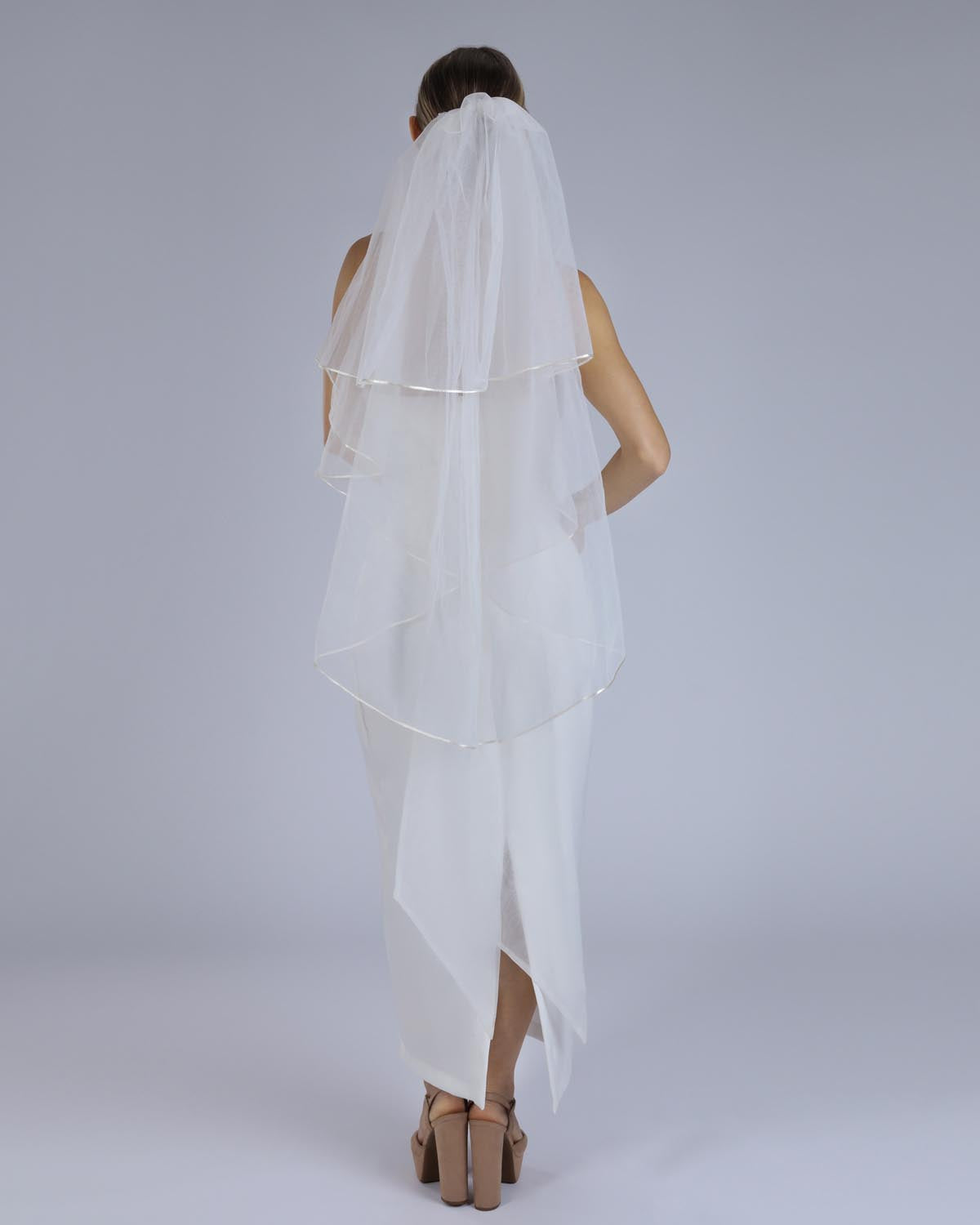 Véu Noiva Médio Tule Francês Off White Mabe Esposar