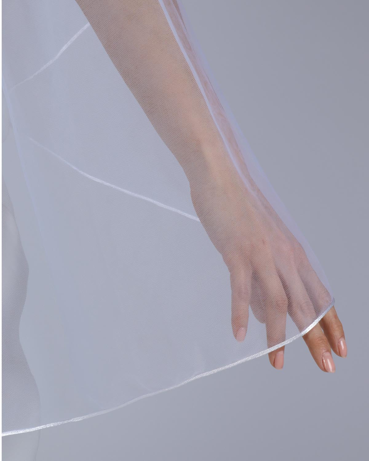 Véu Noiva Médio Tule Francês Off White Mabe Esposar