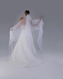 Véu Noiva Longo Tule Seda Cascata Danubio Esposar