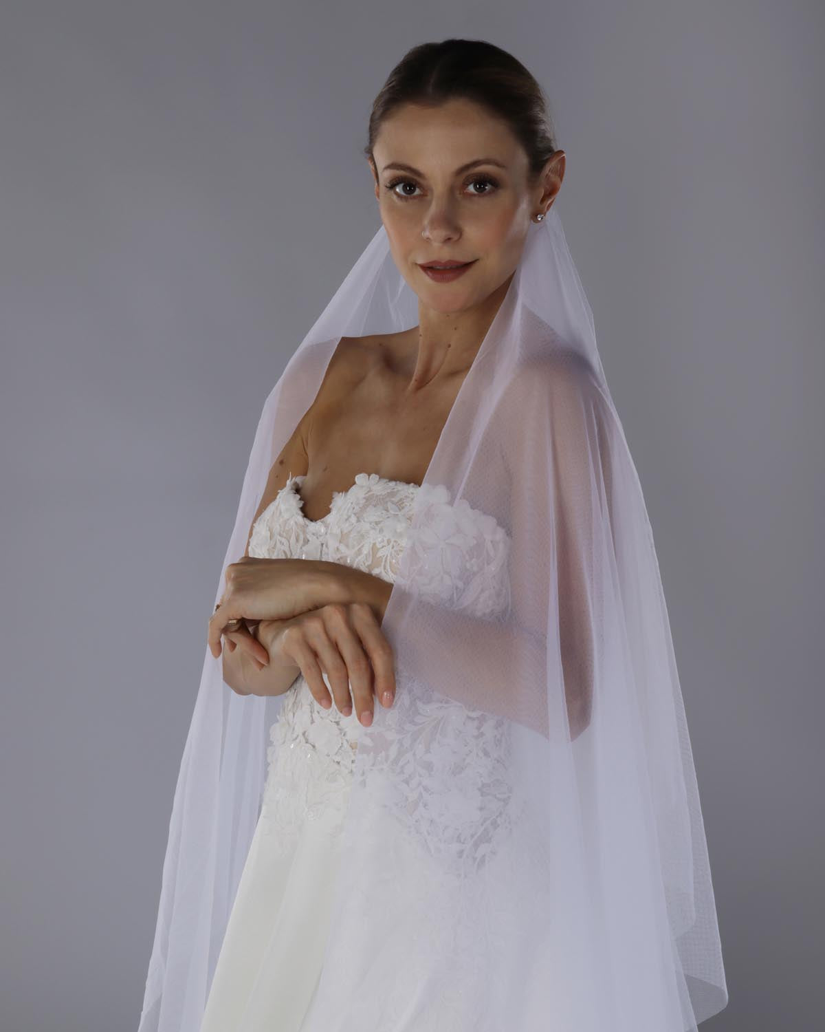 Véu Noiva Longo Tule Seda Cascata Danubio Esposar