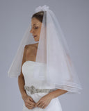 Véu Noiva Médio Tule Francês Dupla Salette Esposar