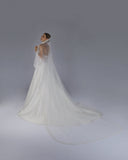 Véu Noiva Longo Tule Francês Passamanaria Elaine Esposar