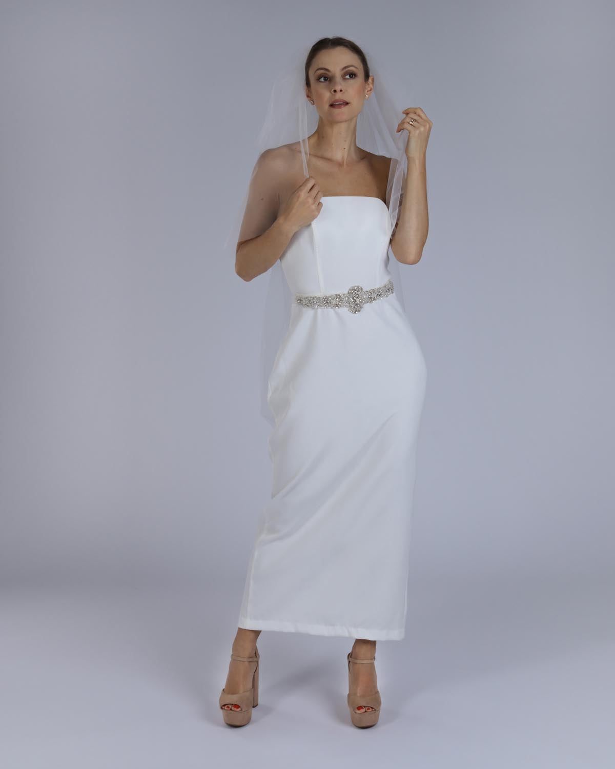 Véu Noiva Médio Off White Triplo Domitila Esposar