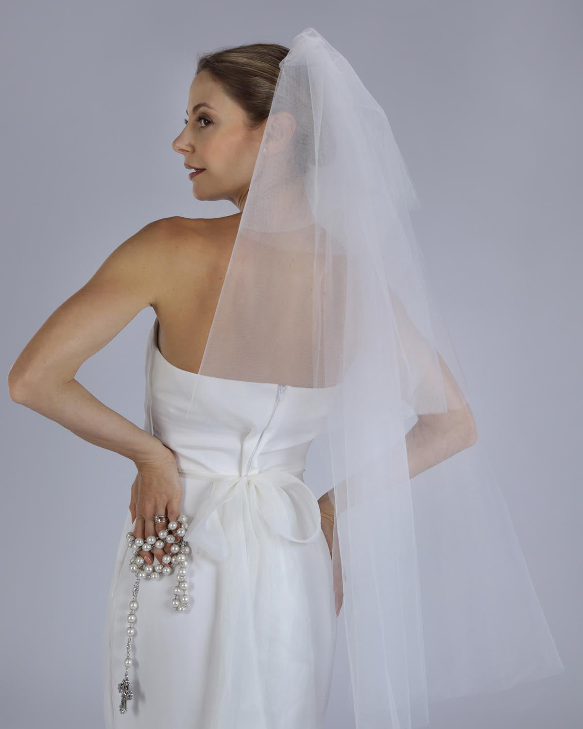 Véu Noiva Médio Off White Triplo Domitila Esposar