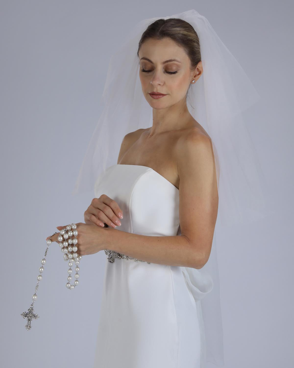 Véu Noiva Médio Off White Triplo Domitila Esposar