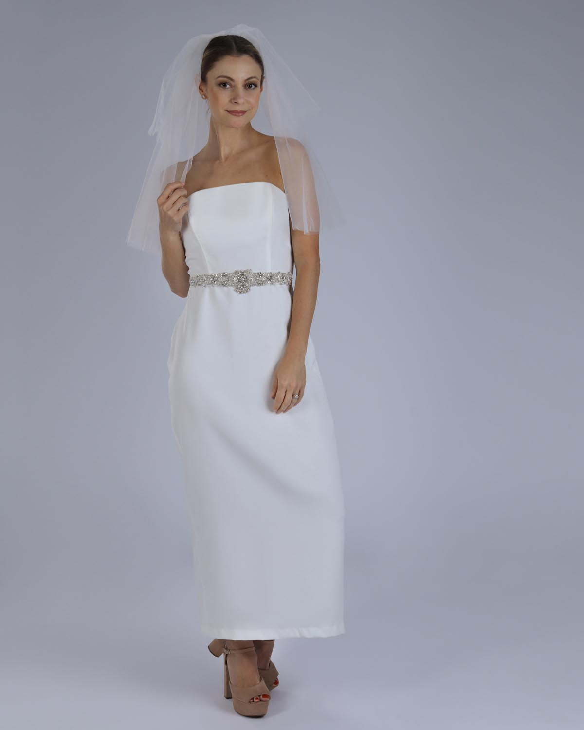 Véu Noiva Médio Off White Triplo Domitila Esposar