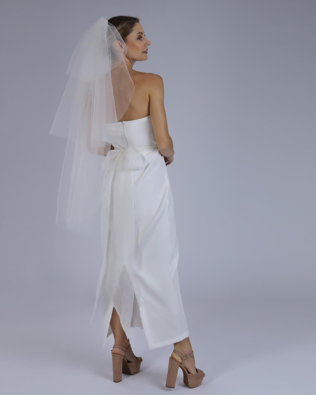 Véu Noiva Médio Off White Triplo Domitila Esposar