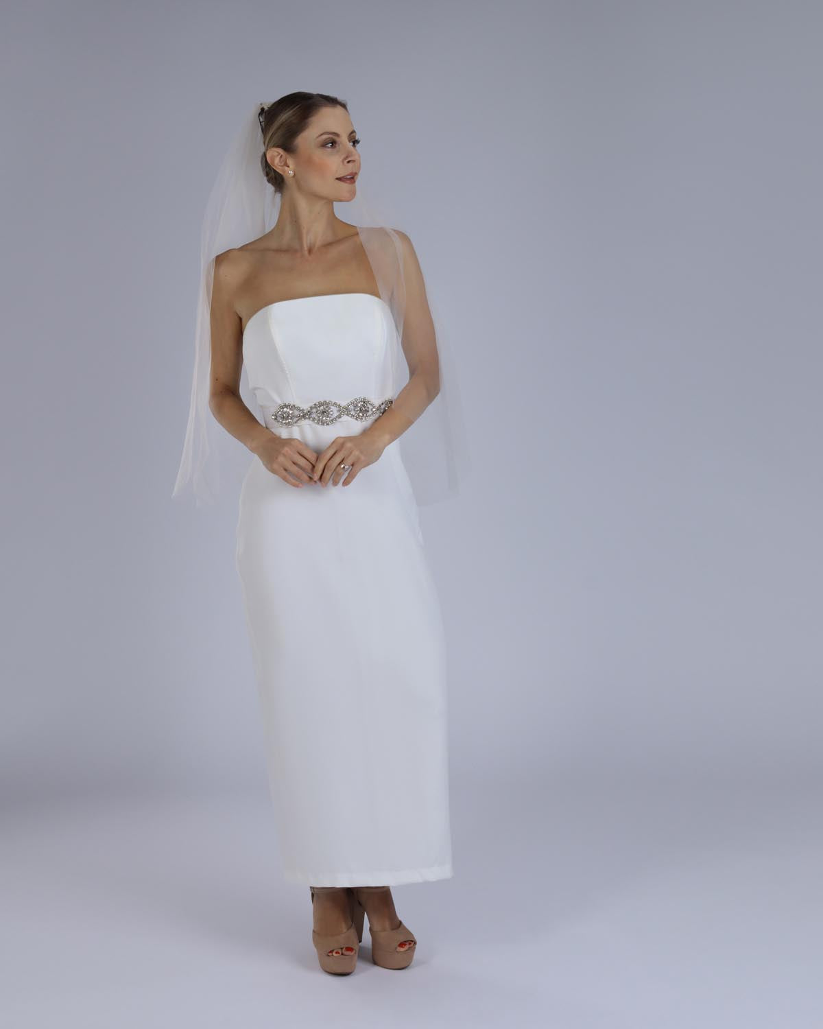 Véu Noiva Curto Tule Francês Reto Dart Esposar