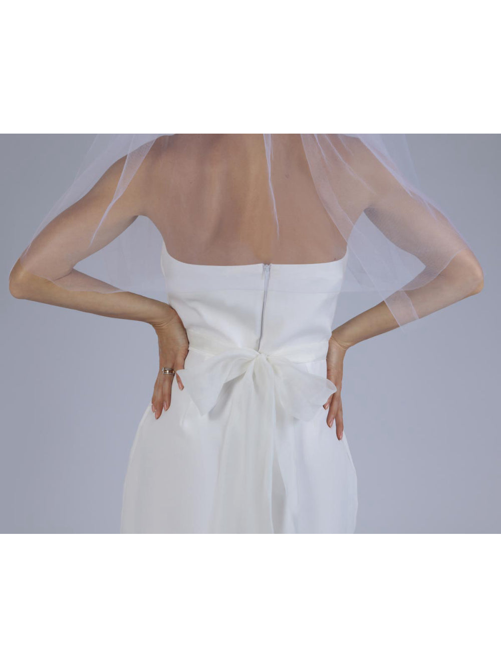 Véu Noiva Curto Tule Francês Reto Dart Esposar