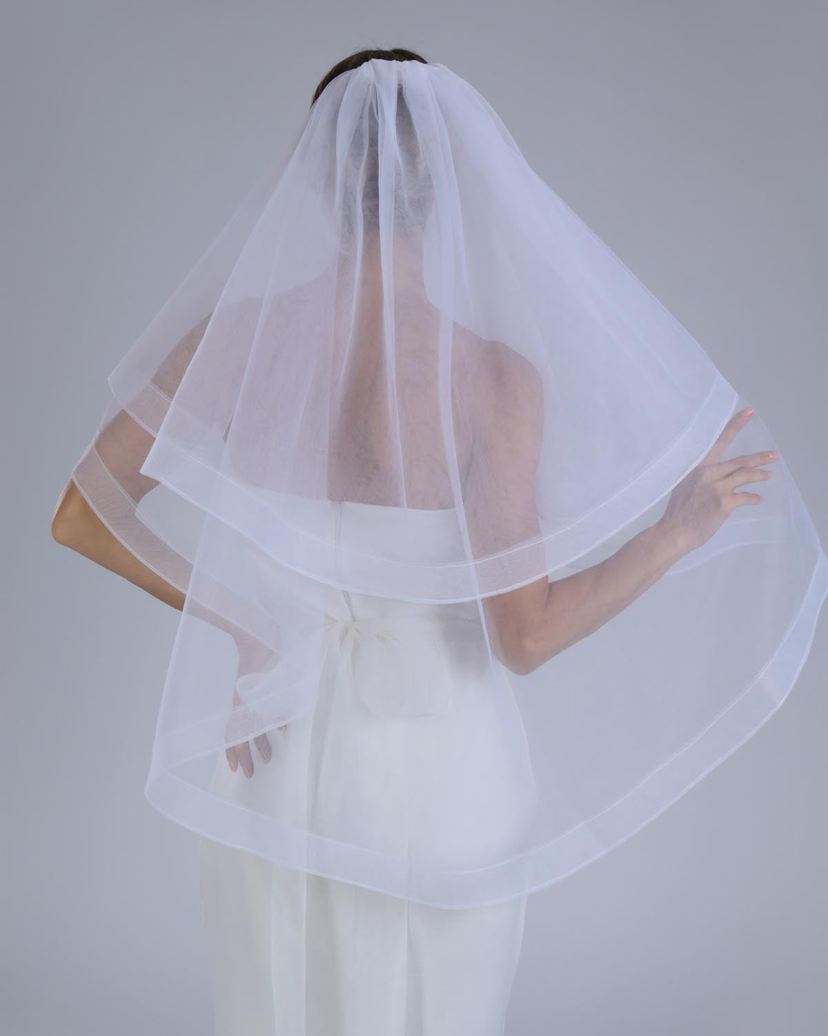 Véu Noiva Médio Tule Francês Dupla Maria Elisa Esposar