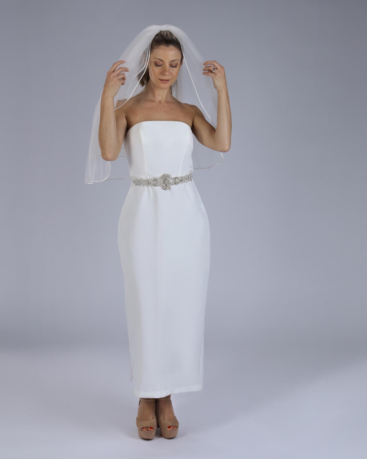 Véu Noiva Médio Dupla Rolote Off Danny Esposar