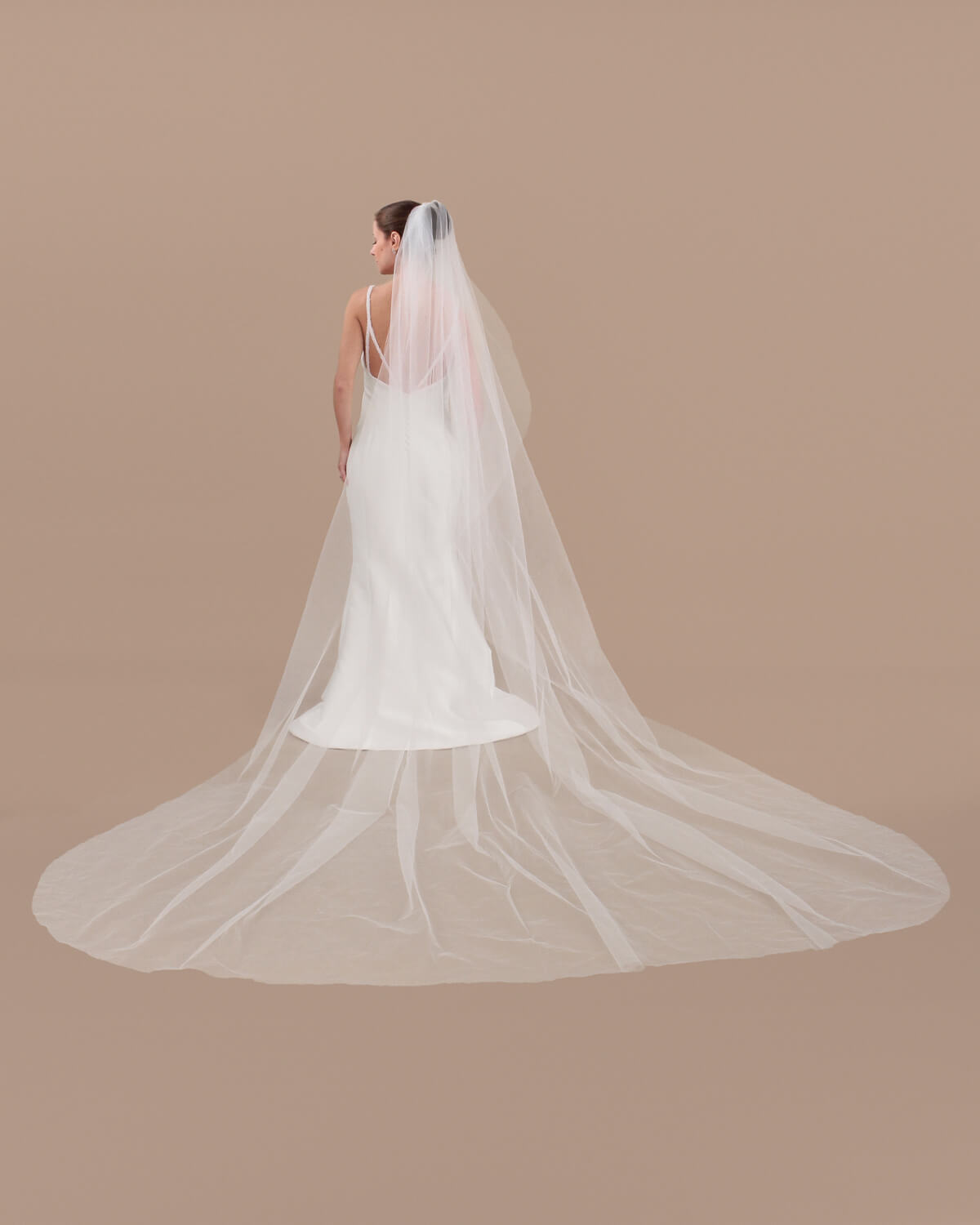 Véu de Noiva Longo Michel Tule Francês Esposar