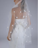 Véu Noiva Médio Tule 3D Pérolas Clarice Esposar