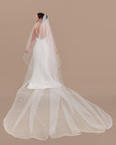 Véu de Noiva Longo Louis Tule Americano No White Esposar