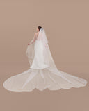 Véu de Noiva Longo Allan Tule Americano No White Esposar