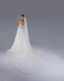 Véu Noiva Longo Tule Americano Cascata Lucily Esposar