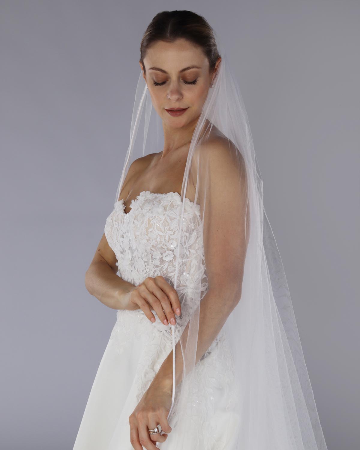 Véu Noiva Longo Tule Americano Cascata Lucily Esposar