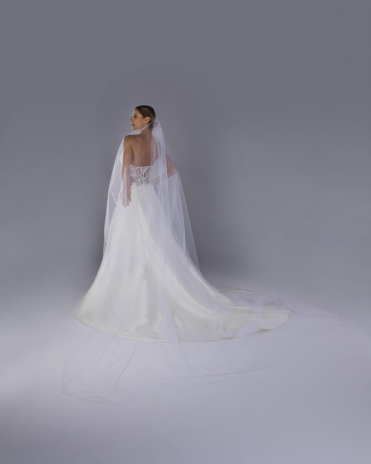 Véu Noiva Longo Tule Americano Cascata Lucily Esposar