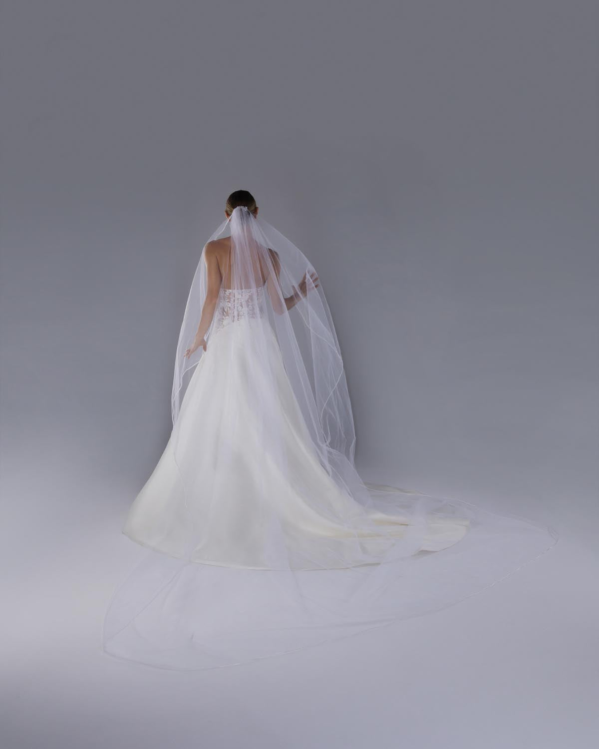 Véu Noiva Longo Tule Americano Cascata Lucily Esposar