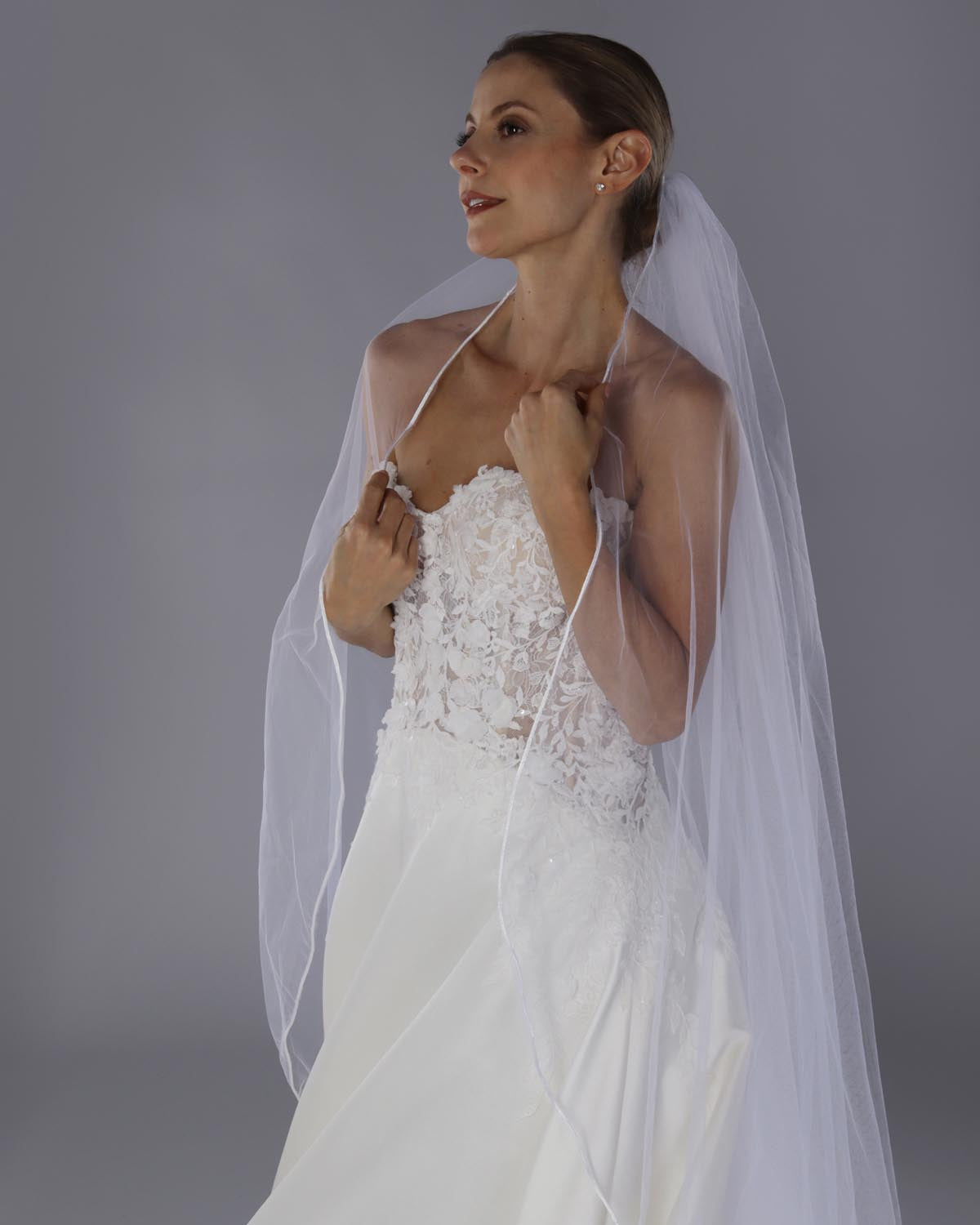 Véu Noiva Longo Tule Americano Cascata Lucily Esposar