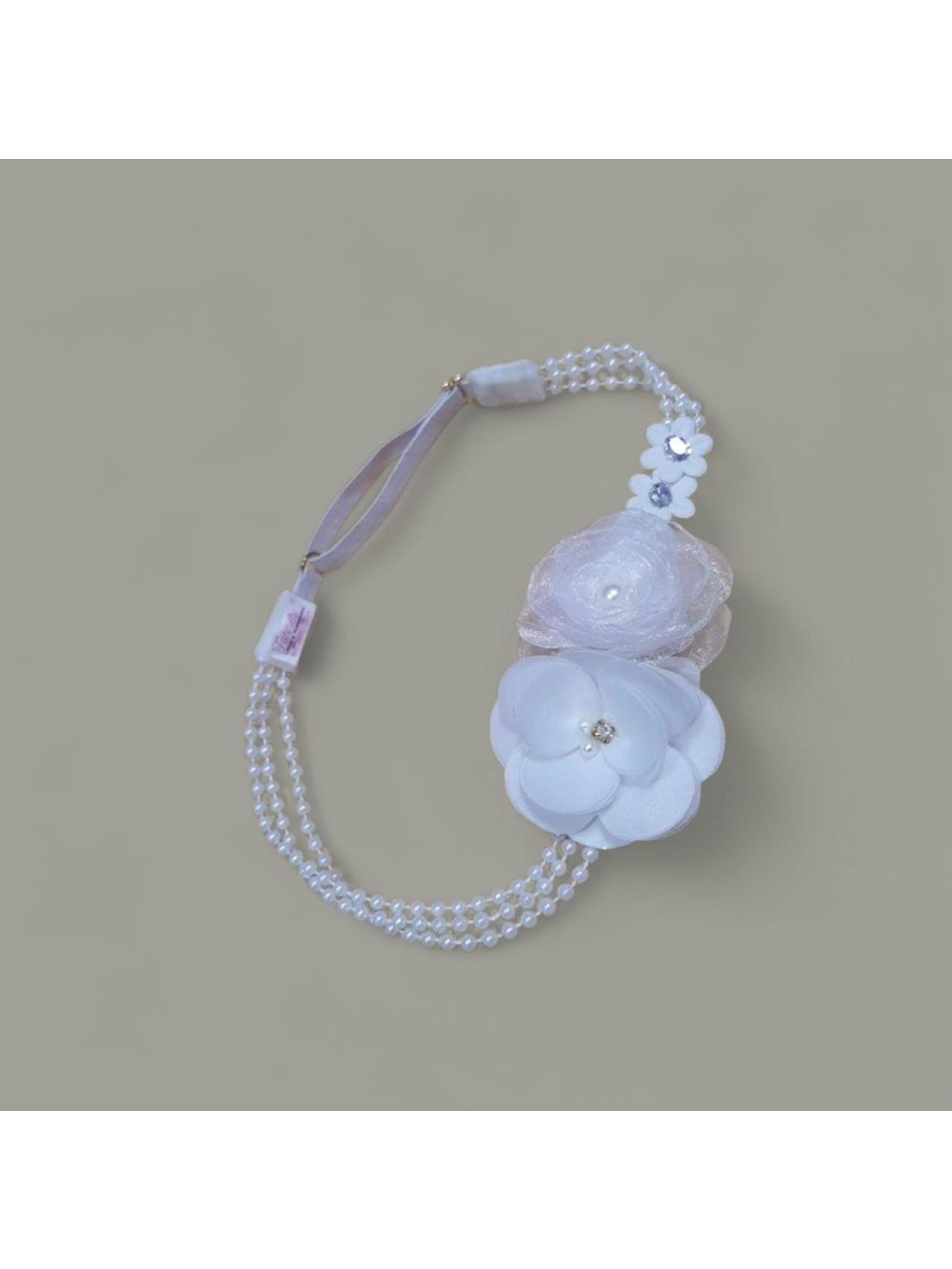 Tiara de Daminhas De Honra Flores e Strass Tanner Laços e Acessórios