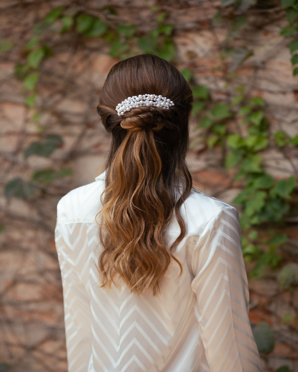 Pente para Noiva Duplo Pérolas Alessandra Cazzaro