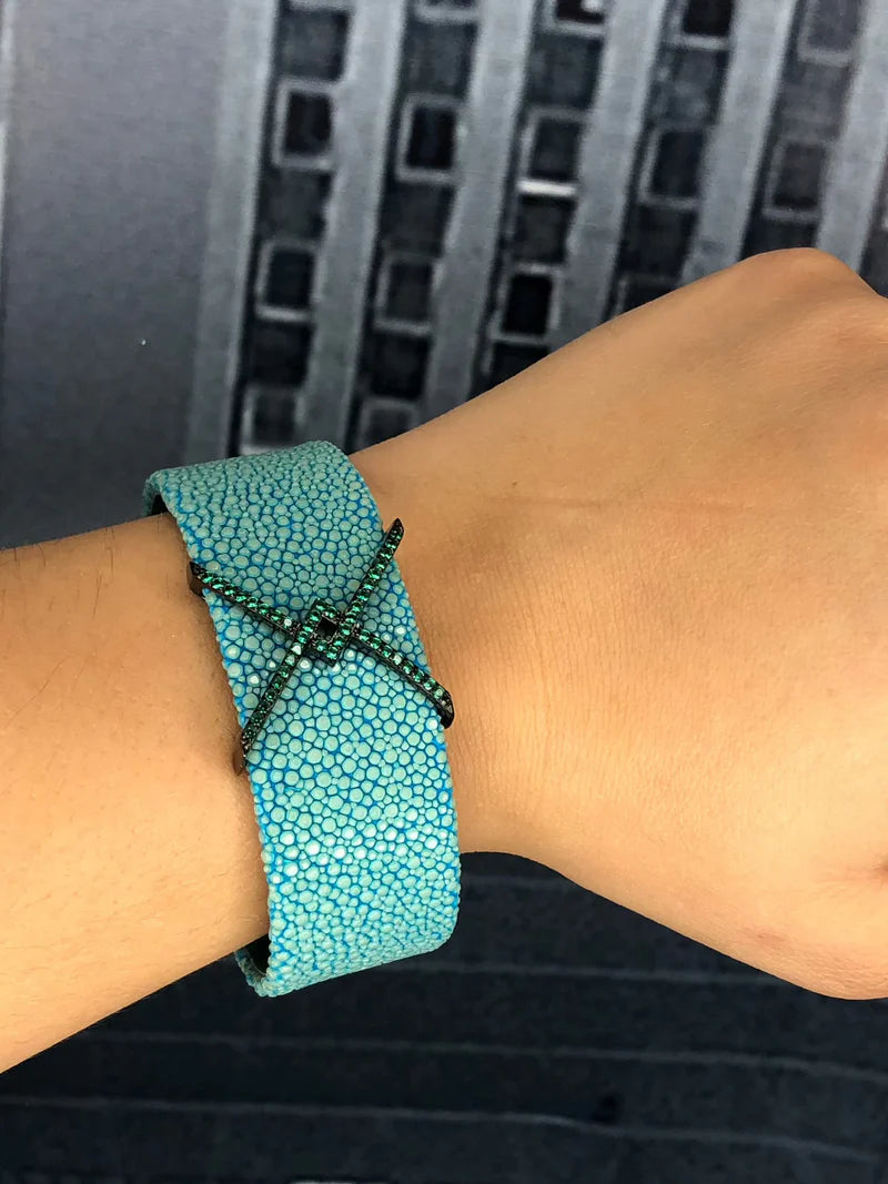 Bracelete Galuchat Texas Festa Adriana Leite Joias
