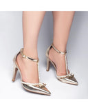 Scarpin Festa Dourado deLira Sapatos