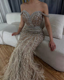 Vestido de Festa Longo  Narah Bege Escuro Amallu Oficial