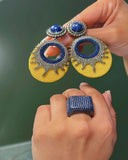 Brinco Galuchat Solaris Adriana Leite Joias