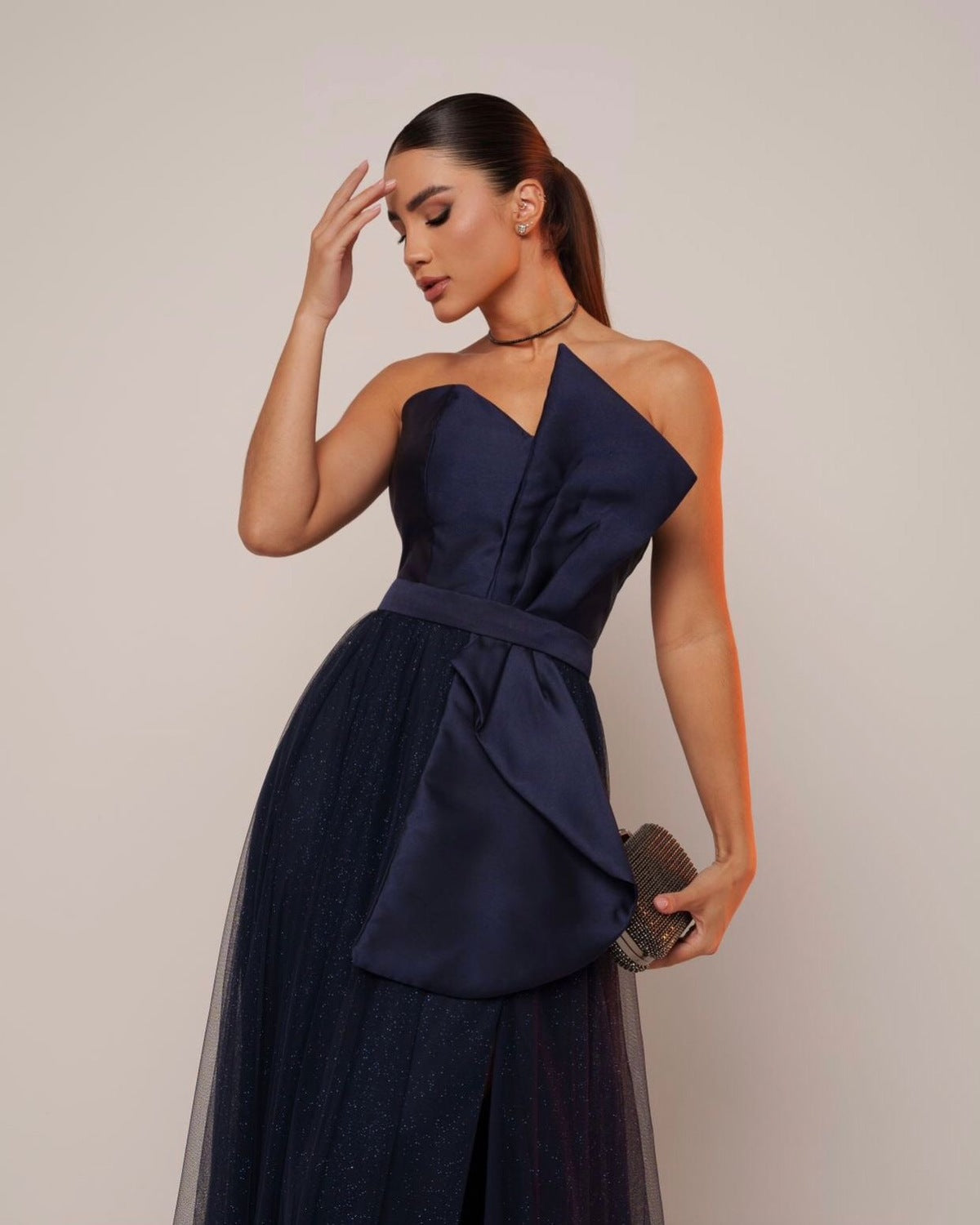 Vestido de Festa Mix de Tecido Galla Dress