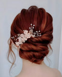 Pente Tea Rose com Flores Rosa Antigo Narcisa Acessórios