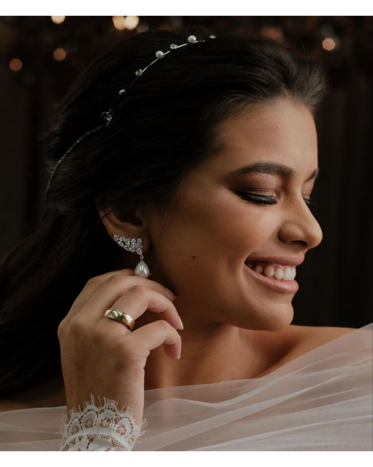 Brinco para Noiva Banhado em ouro Alessandra Cazzaro