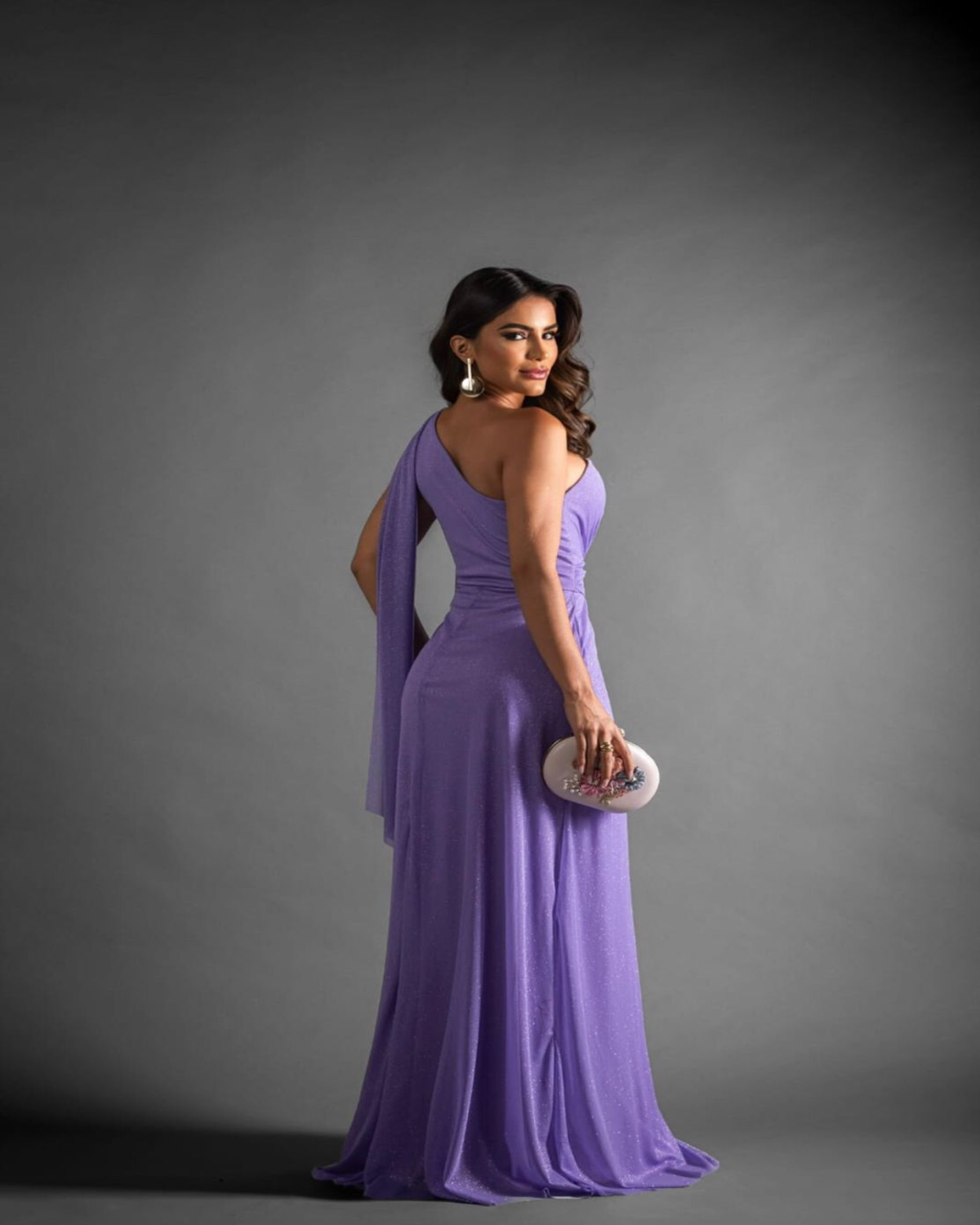 Vestido de Festa Aurora Tule e Gliter Galla Dress