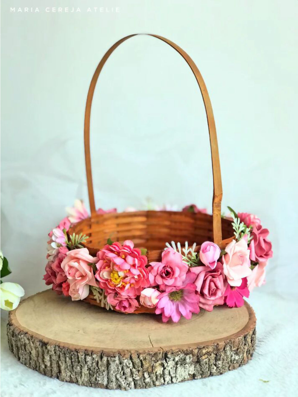 Cesta Florista Rústica P Maria Cereja Ateliê