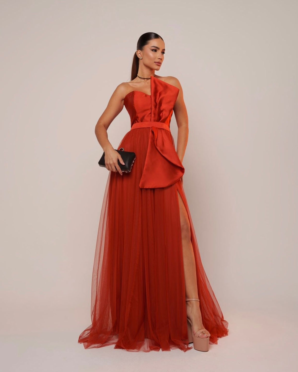 Vestido de Festa Mix de Tecido Galla Dress