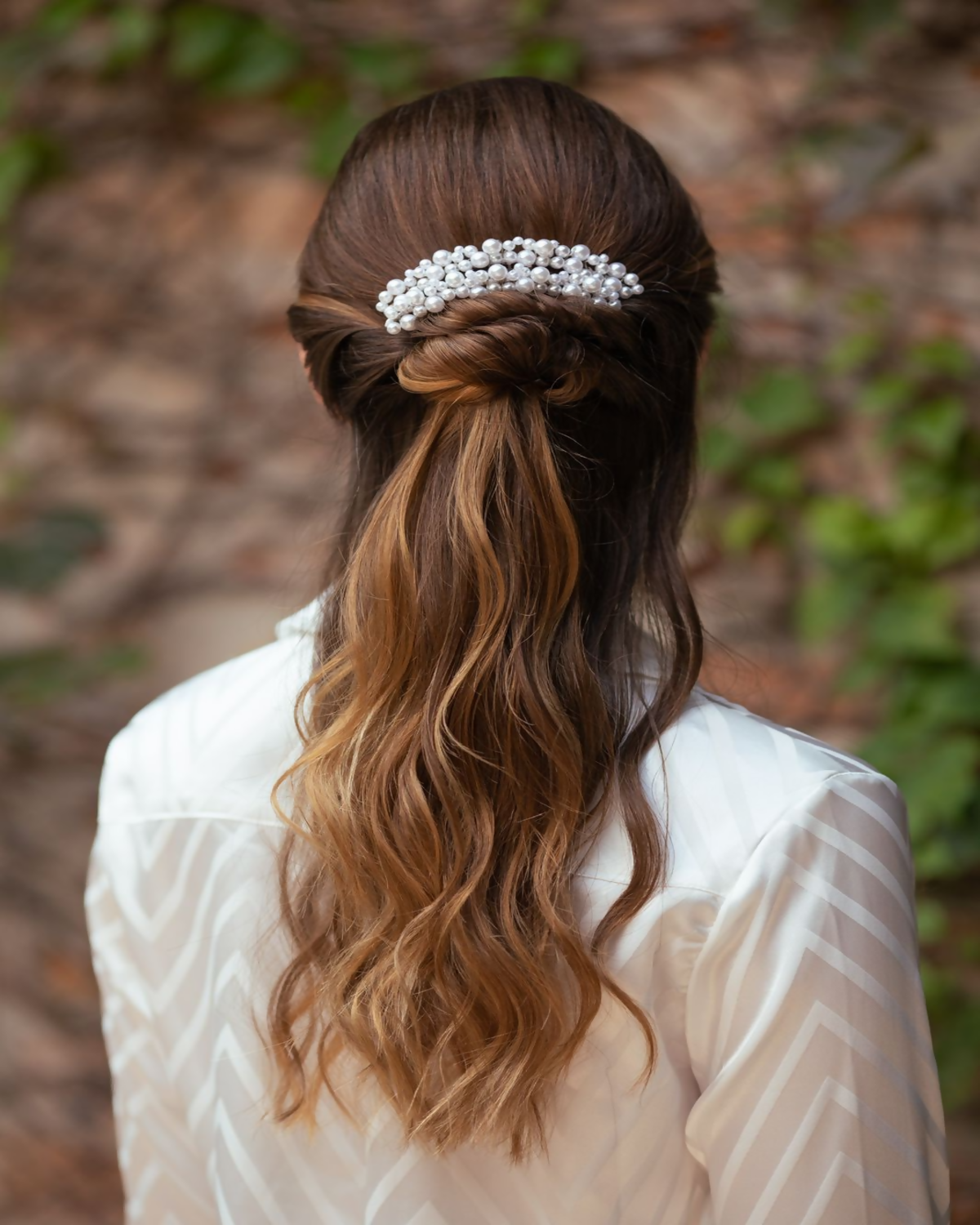 Pente para Noiva Duplo Pérolas Alessandra Cazzaro